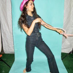 70's Style Vintage Jean Jumpsuit